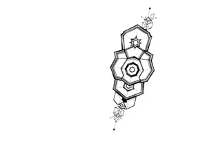 Hexagonal sleeve tattoo idea