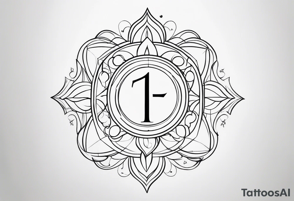 ⅓ fraction with simple flourishes or design elements around the numbers tattoo idea