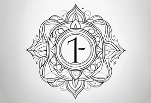 ⅓ fraction with simple flourishes or design elements around the numbers tattoo idea