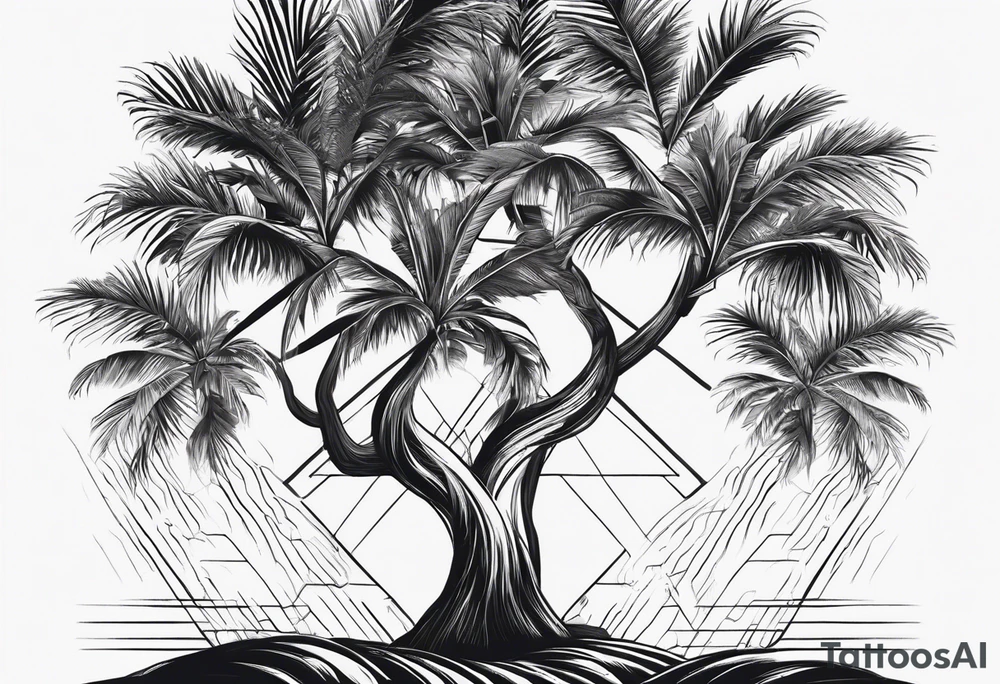 tree palm but instead of leaves there are palms (part of hand) tattoo idea
