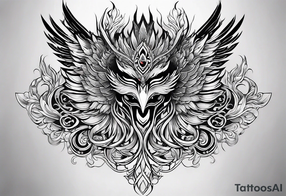 phoenix mask tattoo idea