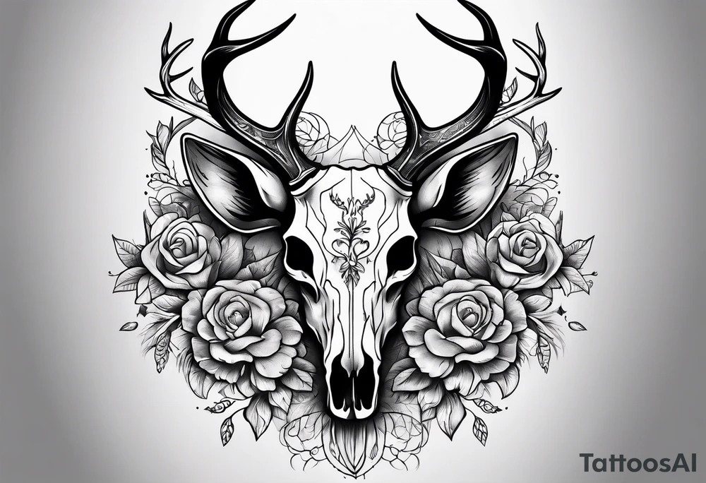 Deer skull tattoo idea