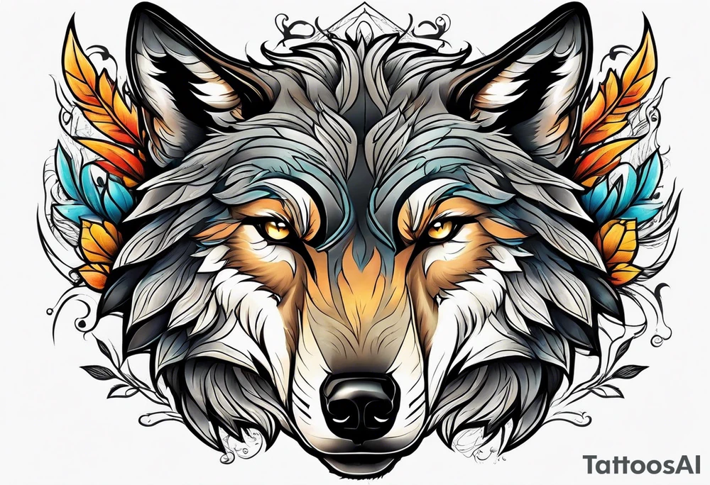 Wolves in nature tattoo idea