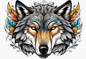 Wolves in nature tattoo idea