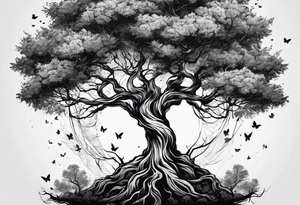 A tree progressing from death to life tattoo idea