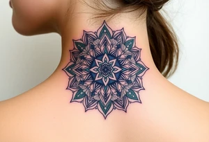 intricate mandala with sacred geometry and cosmic elements tattoo idea