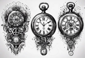 Roman numeral 4 on antient pocket watch tattoo idea