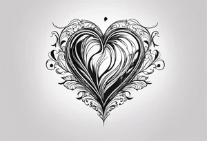 Make me a sketch of a heart that the heart creates makeup products like a blush brush tattoo idea