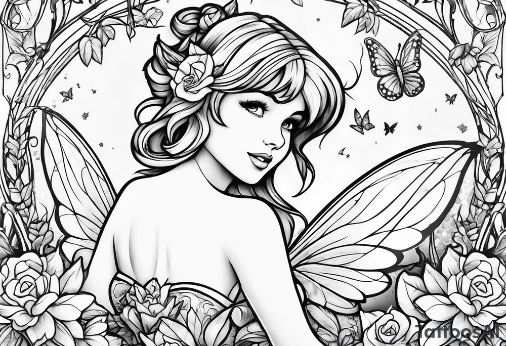 Tinker bell garden tattoo idea