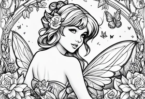 Tinker bell garden tattoo idea