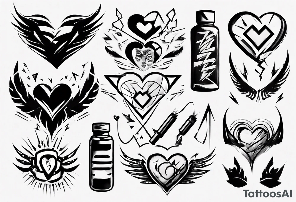 Broken-hearted gym brows tattoo idea