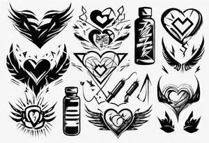 Broken-hearted gym brows tattoo idea