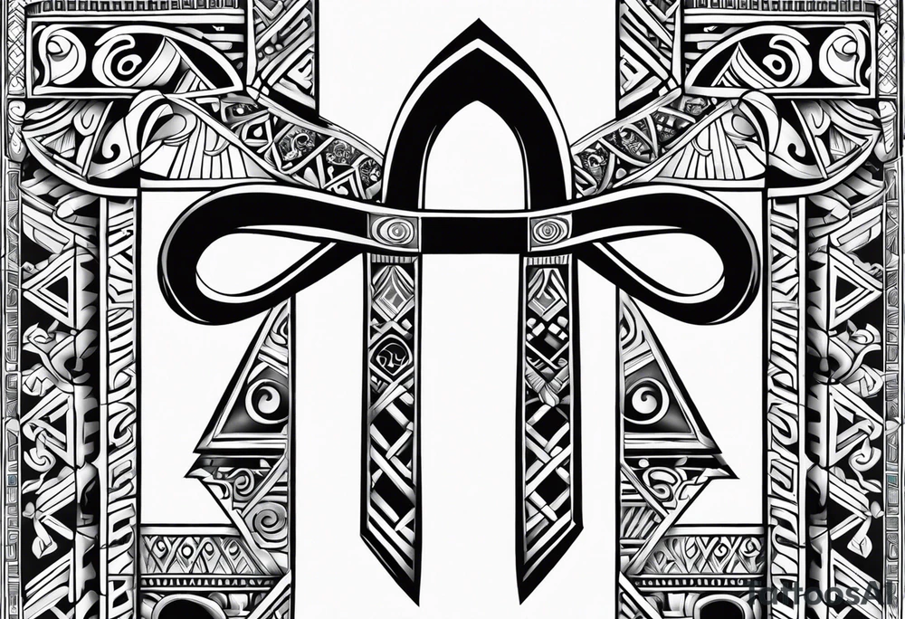 ankh mixed maori for armband tattoo idea