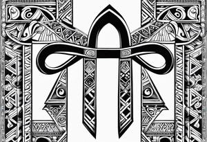 ankh mixed maori for armband tattoo idea