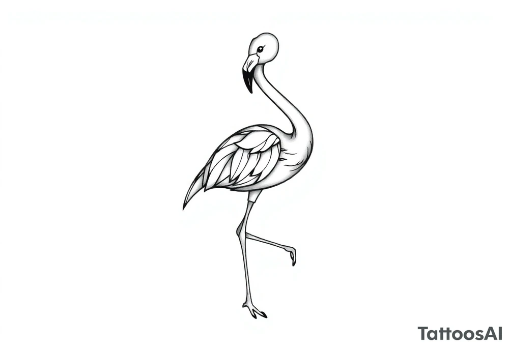 cute flamingo tattoo idea