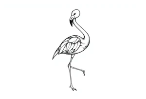 cute flamingo tattoo idea