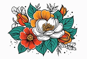 baptize in water


old school vintage simple traditional design with vintage flowers surrounding
bold color simple tattoo idea