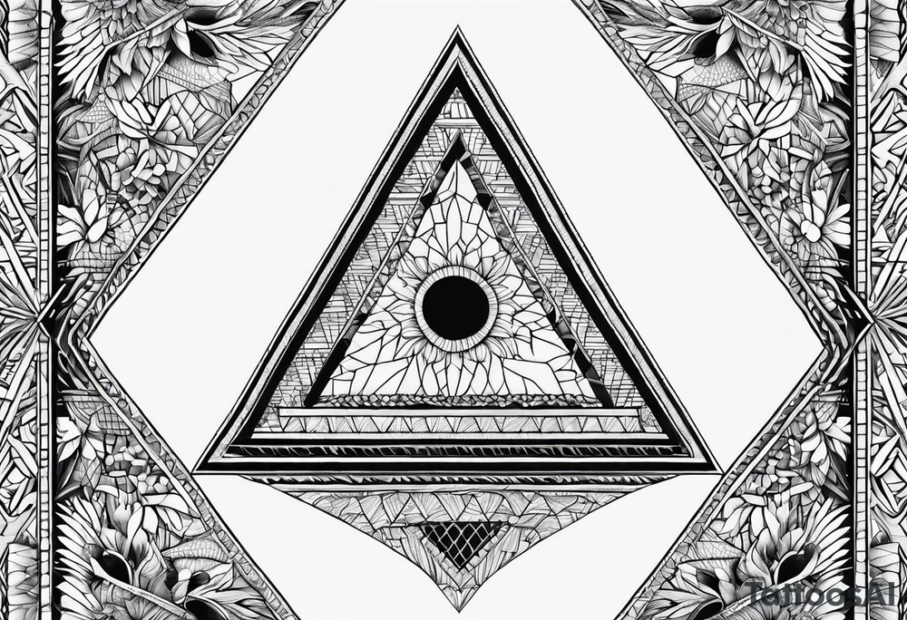 Geometric lace triangle tattoo idea