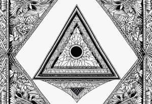 Geometric lace triangle tattoo idea