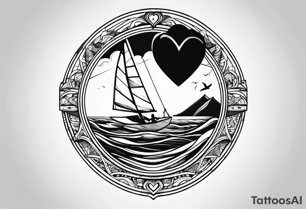 I want a tattoo of a kitesurfer with a heart-shaped sail tattoo idea