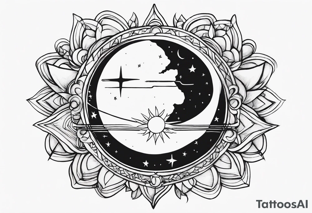 With all my heart and all my soul to the end of the universe To infinity and beyond. sun and moon tattoo idea