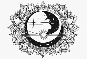 With all my heart and all my soul to the end of the universe To infinity and beyond.  sun and moon tattoo idea