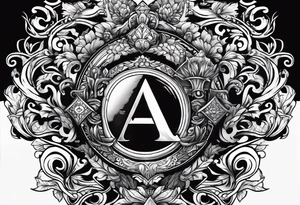 the word ace on the neck with black filled in reverse tattoo idea