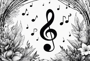 A music note in nature tattoo idea