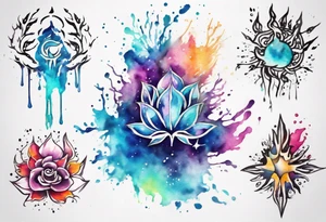 Paint spkatter inner peace tattoo idea