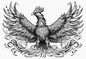 Phoenix rising from flames tattoo idea