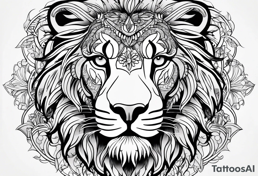 Leo zodiac tattoo idea