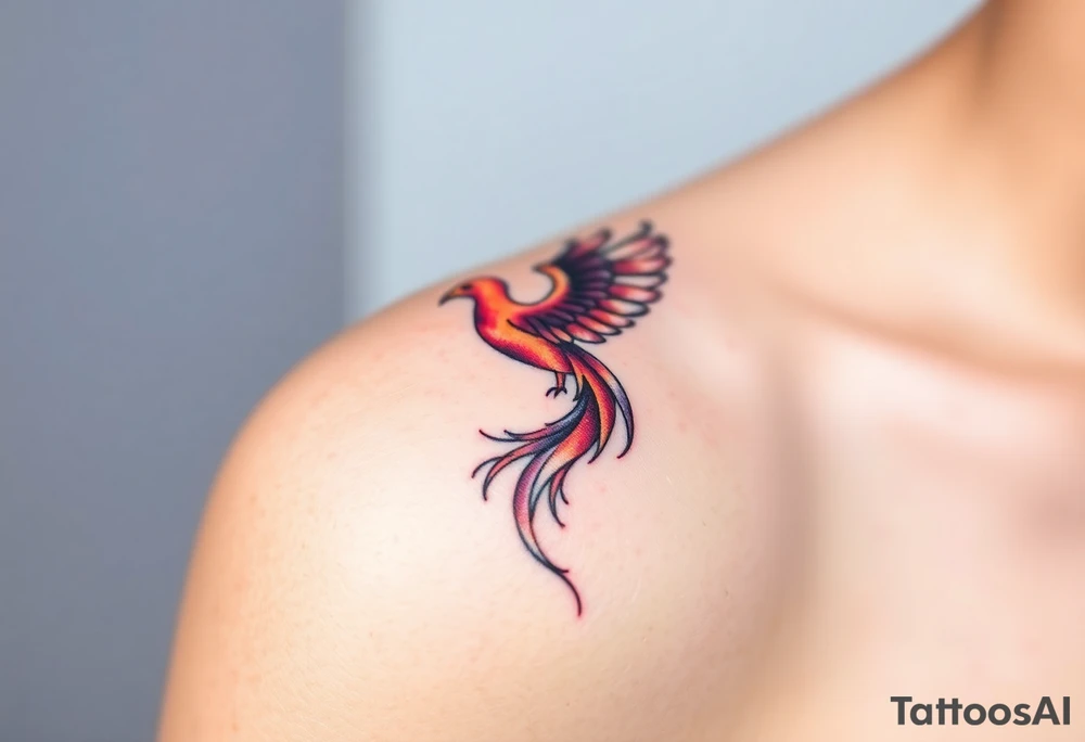 Phoenix rising from the ashes tattoo idea