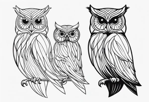 Owl with on line tattoo idea