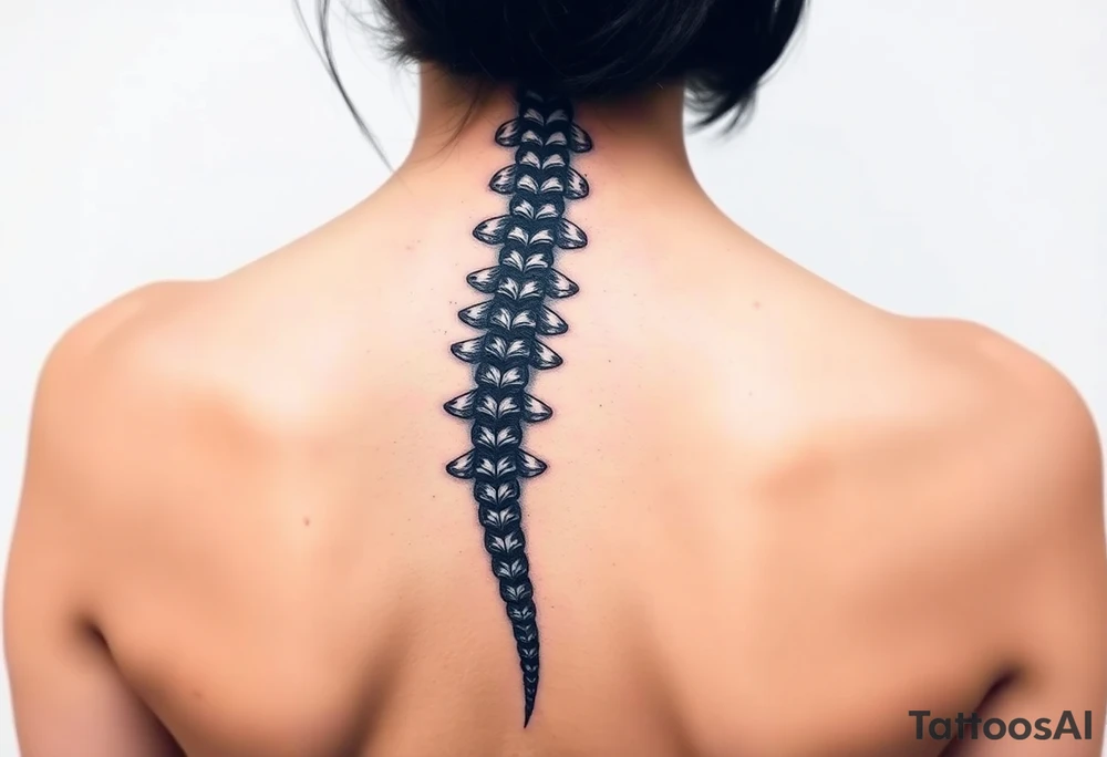 Spinal futuristic tattoo idea