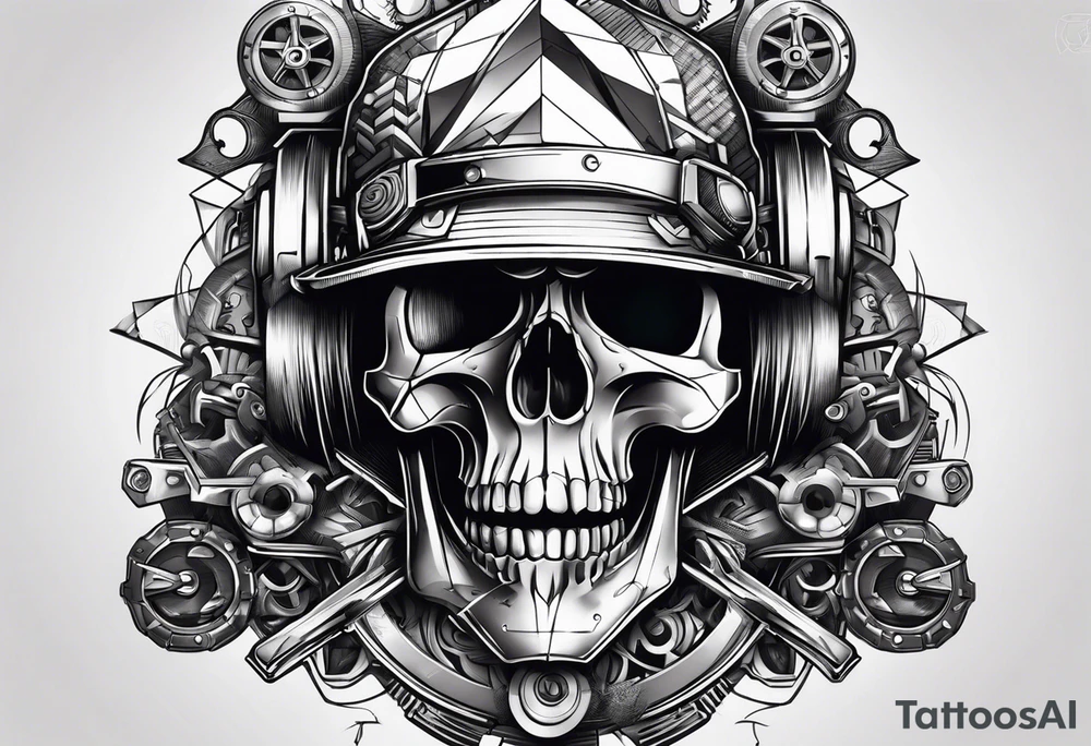 Mechanic skull tattoo idea