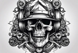 Mechanic skull tattoo idea