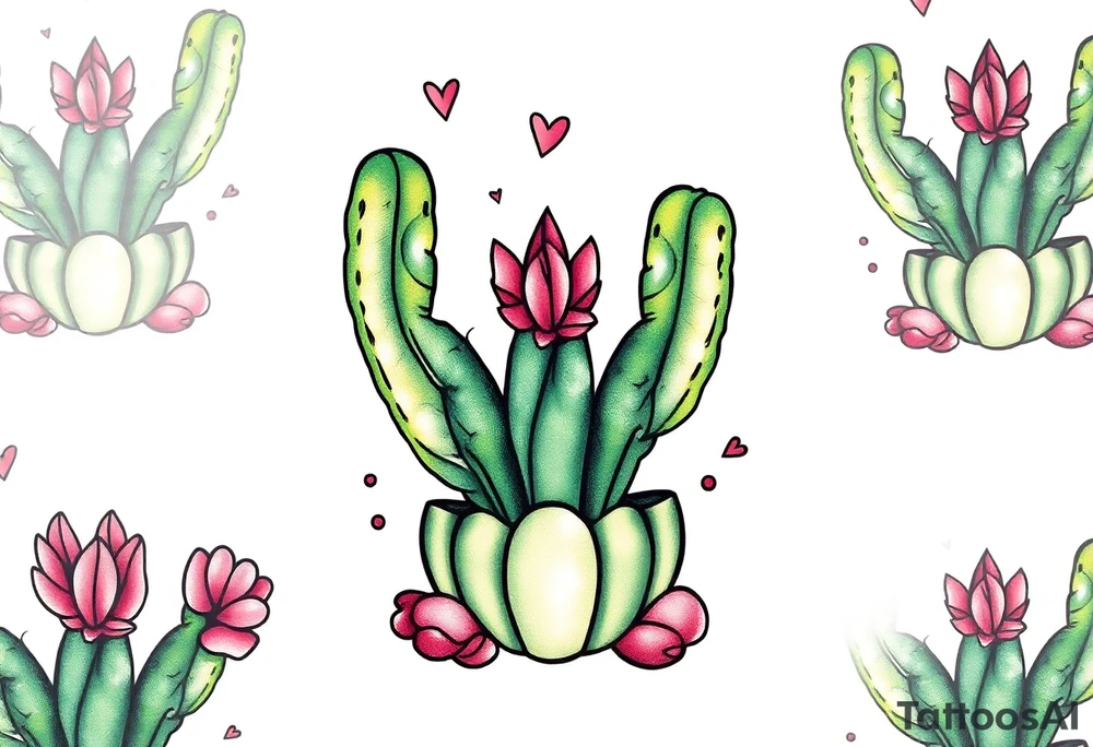 Cute cacti tattoo idea