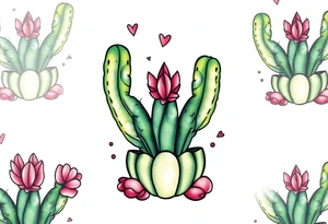 Cute cacti tattoo idea