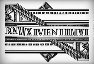 Leg band Roman numerals IX XI tattoo idea