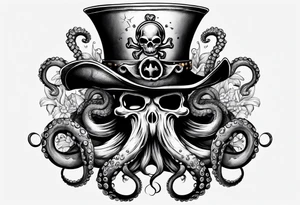 octopus wearing a pirate hat tattoo idea