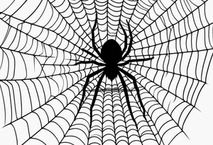 Spider web with black widow tattoo idea