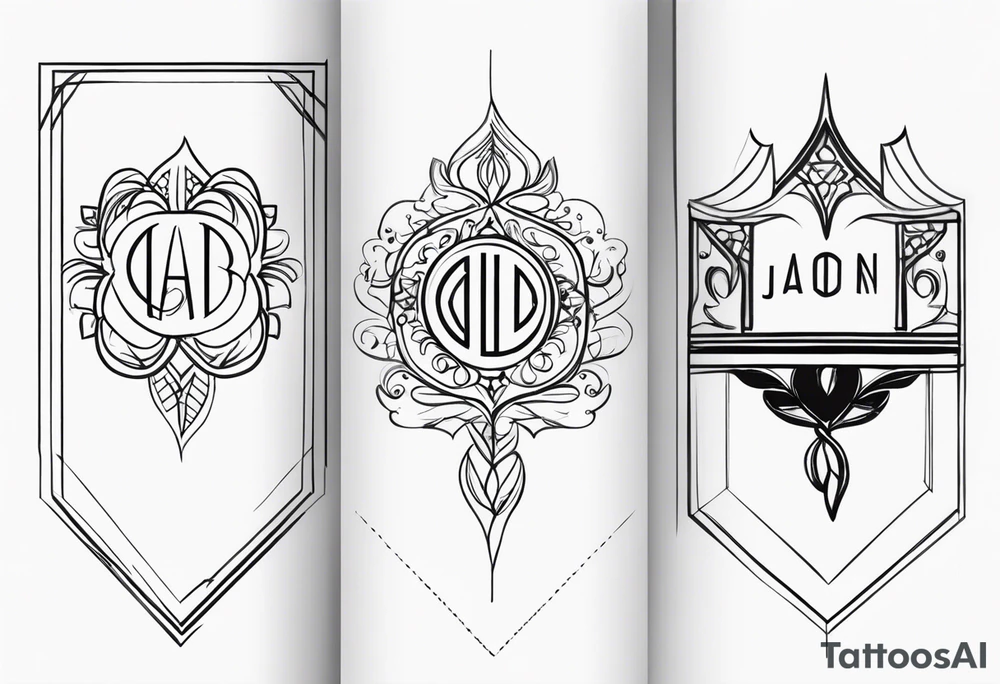 create a Lucas and Jordan and Annabel monogram tattoo idea