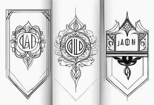 create a Lucas and Jordan and Annabel monogram tattoo idea