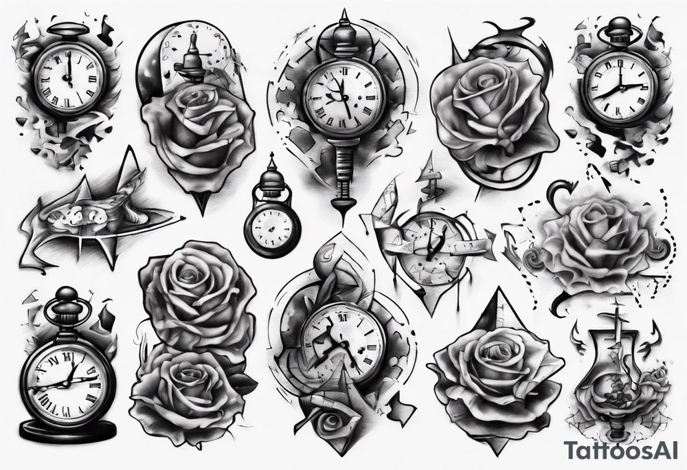 Time puzzle pieces tattoo idea