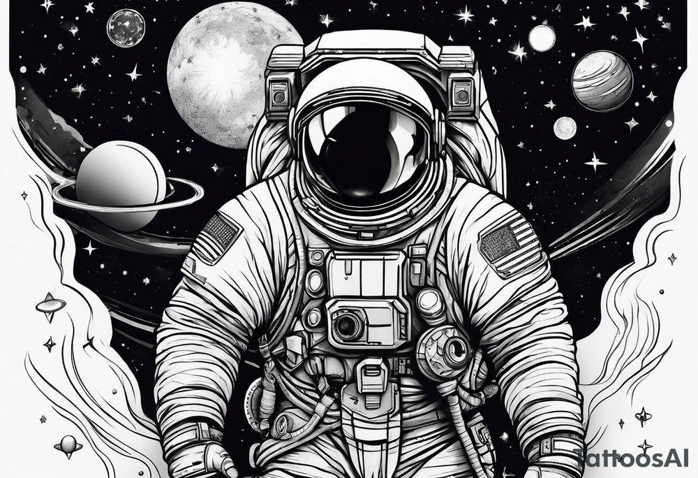 Space Astronau Cosmos tattoo idea