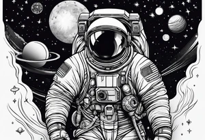 Space Astronau Cosmos tattoo idea