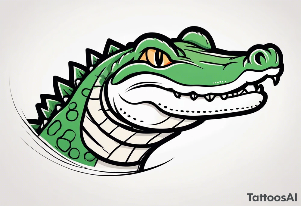 cute small crocodile tattoo idea
