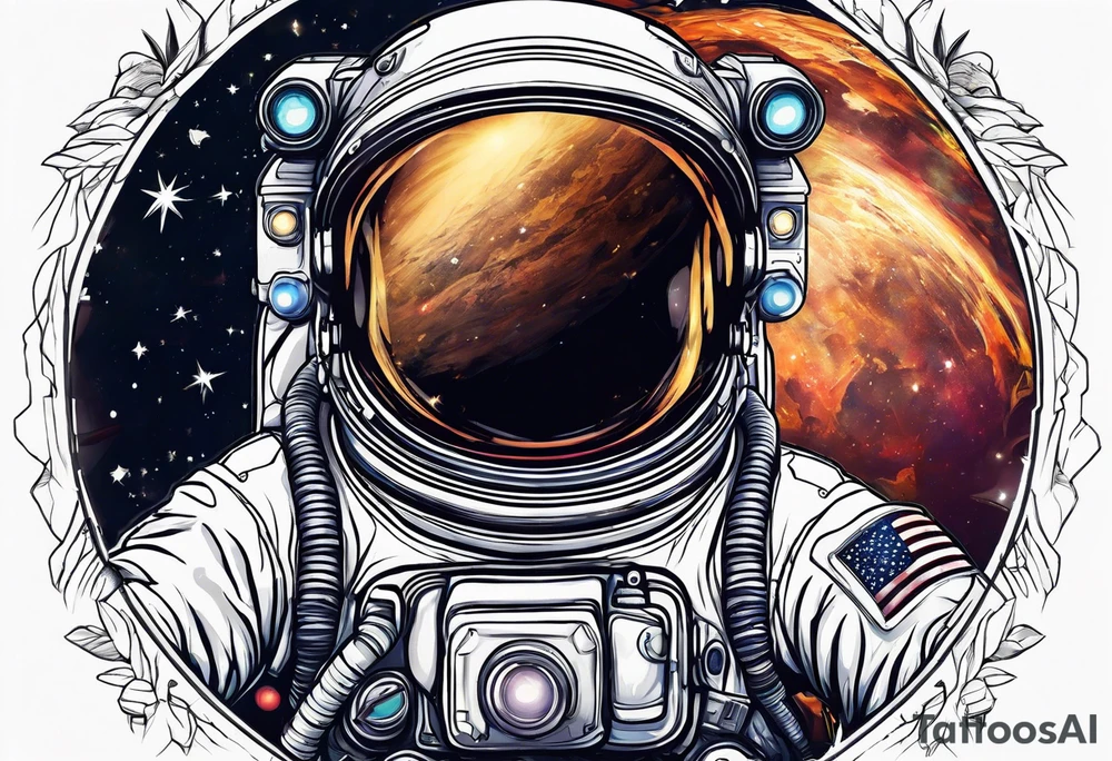 Astronaut in space tattoo idea