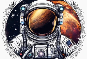 Astronaut in space tattoo idea