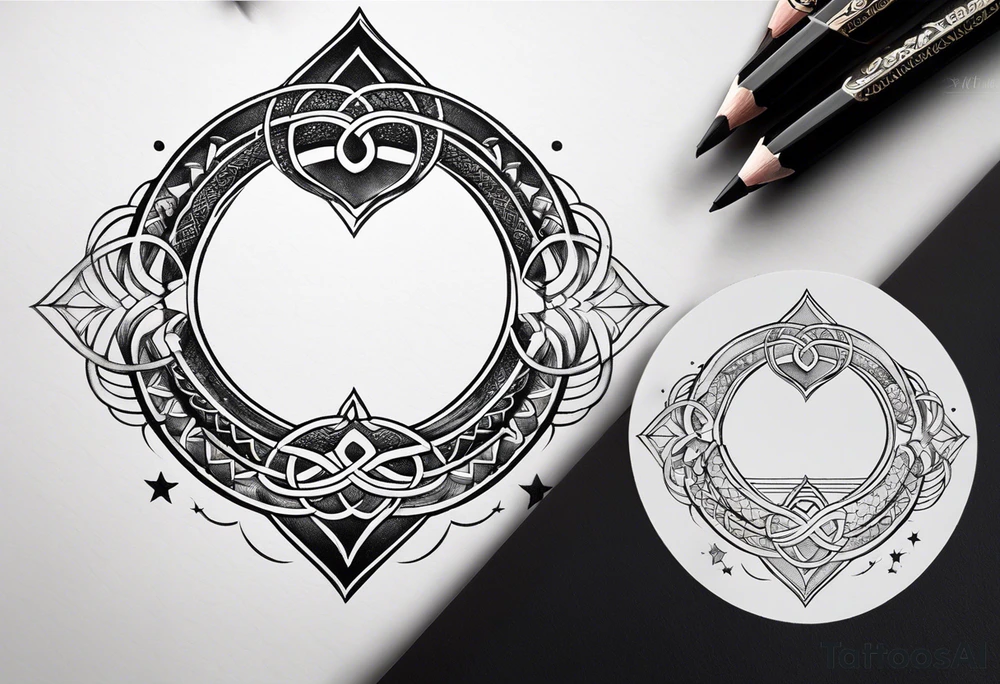 Infinity ring with stars tattoo idea